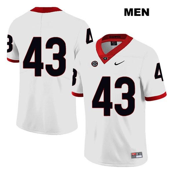 Georgia Bulldogs Men's Chase Harof #43 NCAA No Name Legend Authentic White Nike Stitched College Football Jersey THD1656CW